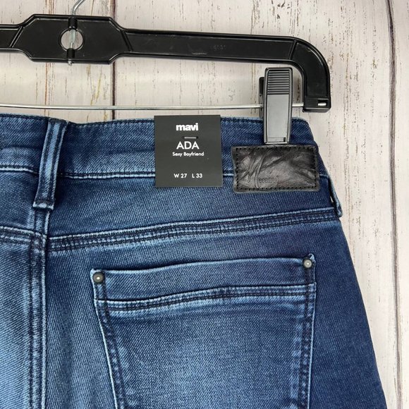 Mavi 27x25 Mid Rise Sporty Jogger Sexy Denim Jeans Pants Blue Women New - Picture 13 of 16